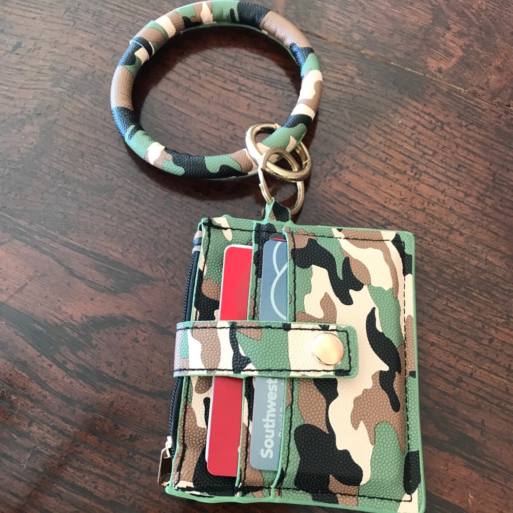 Camo Key Ring with Card Holder and ID slot
